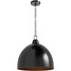 Arrco 3 Light 18 inch Black Stainless Steel Indoor Pendant Ceiling Light